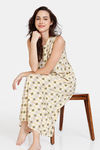 Zivame Ikat Knit Cotton Full Length Nightdress - Southern Moss — thumbnail 4